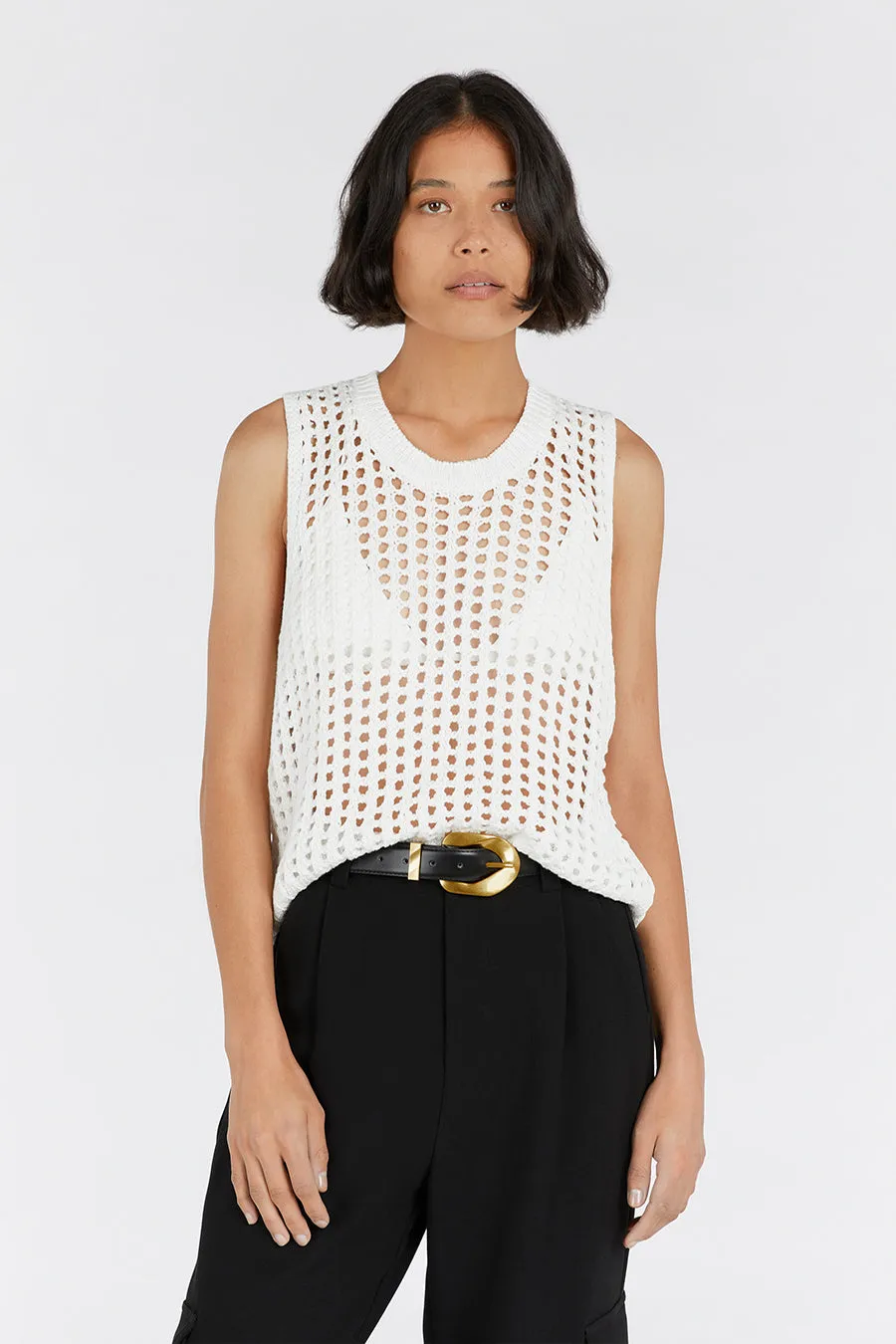 HUNTER OFF WHITE CROCHET TANK sold by Dissh product image thumbnail 2