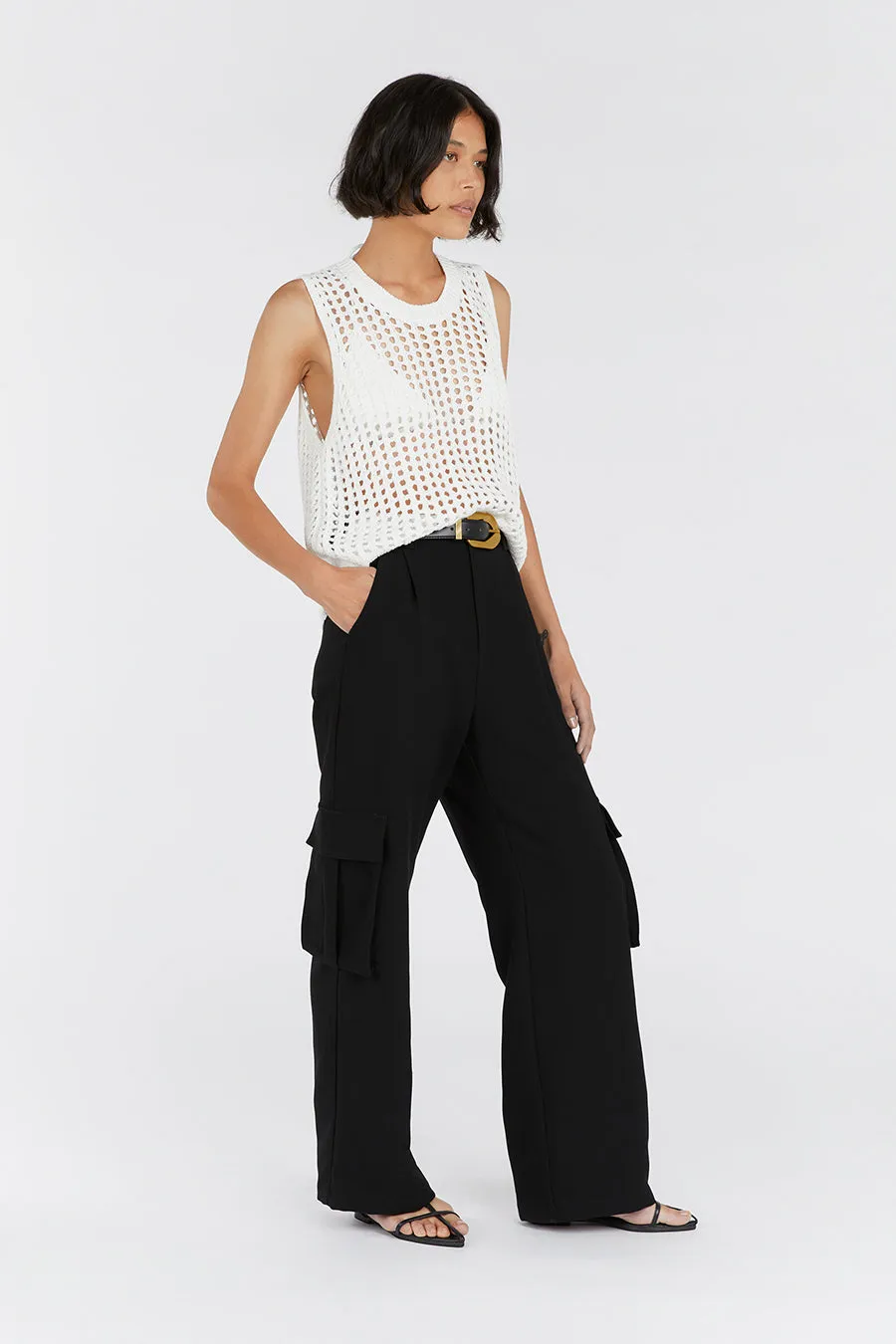 HUNTER OFF WHITE CROCHET TANK sold by Dissh product image thumbnail 3