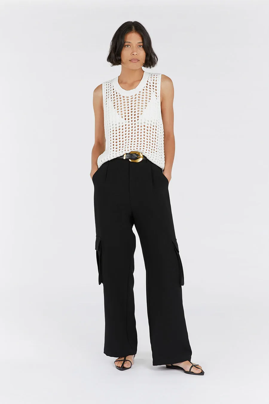 HUNTER OFF WHITE CROCHET TANK sold by Dissh
