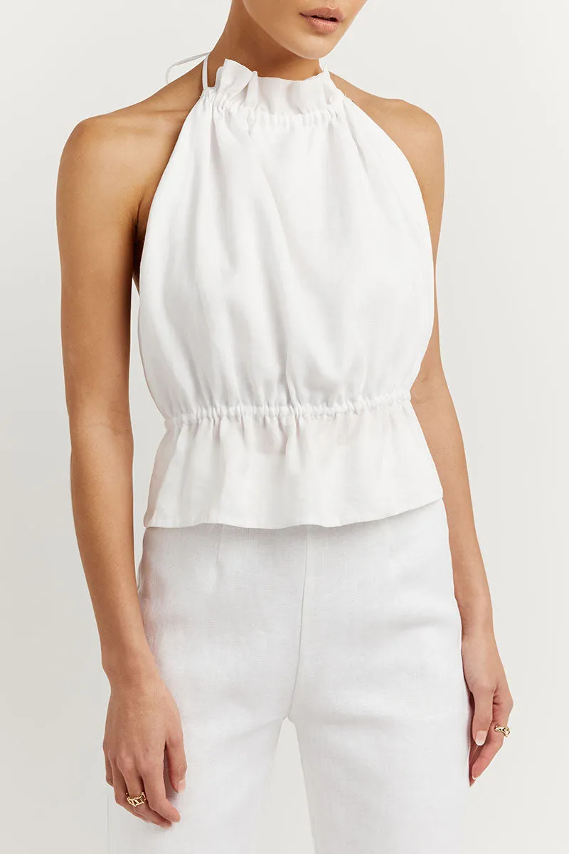 AISLE WHITE RAMIE BACKLESS TOP sold by Dissh product image thumbnail 4