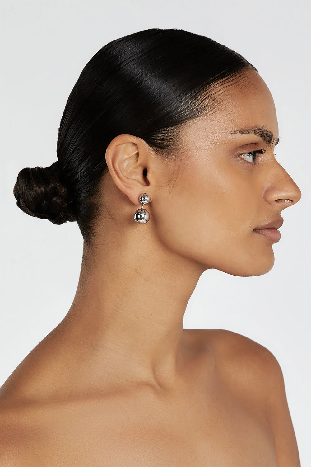 LUV AJ DOUBLE BALL EARRING SILVER sold by Dissh product image thumbnail 3