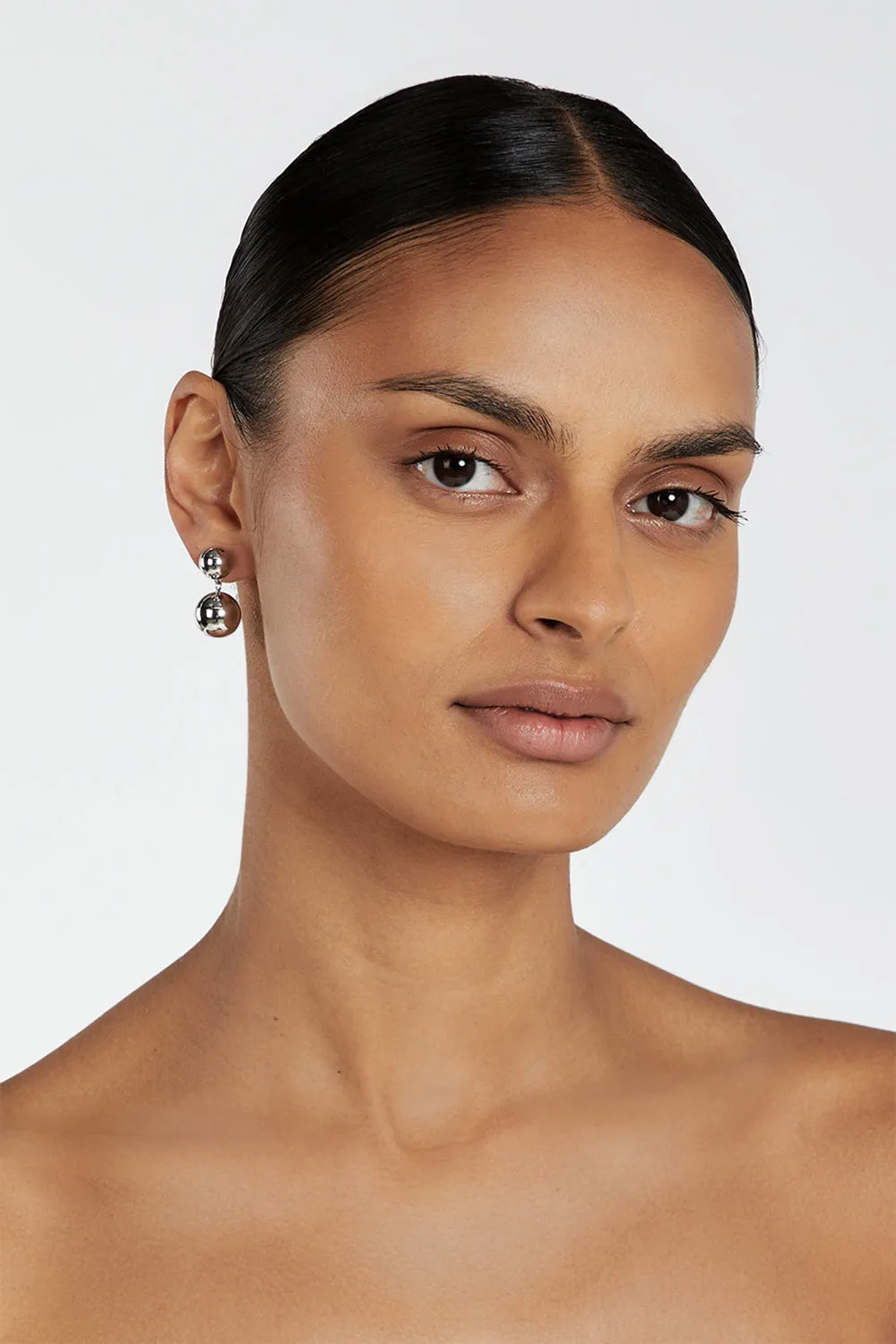LUV AJ DOUBLE BALL EARRING SILVER sold by Dissh product image thumbnail 2