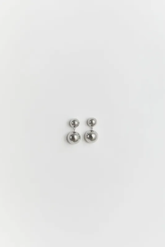 LUV AJ DOUBLE BALL EARRING SILVER sold by Dissh