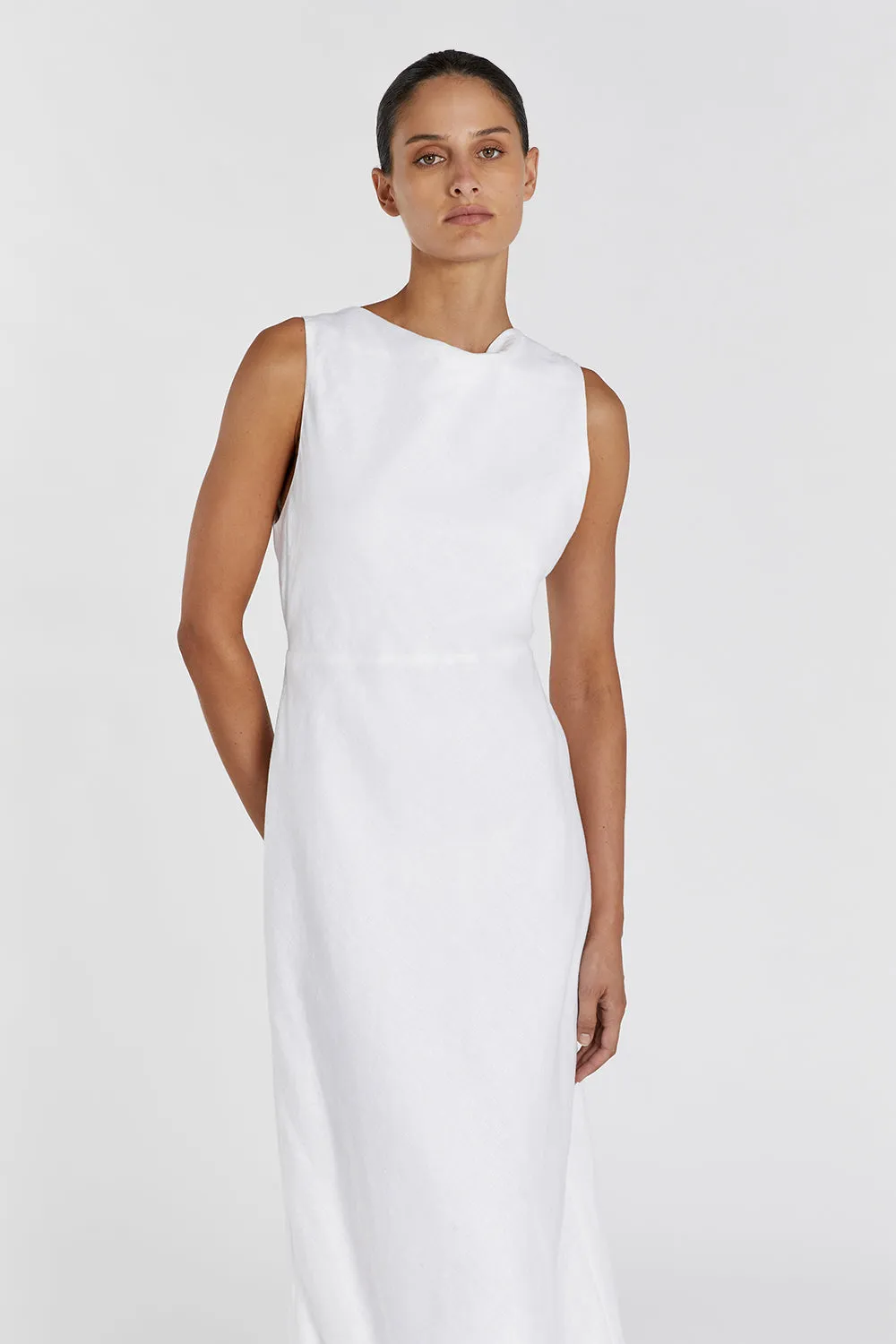 HARMONY WHITE LINEN MAXI DRESS sold by Dissh product image thumbnail 2