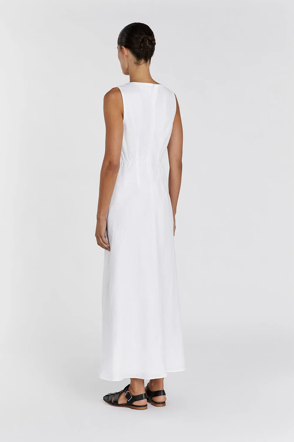 HARMONY WHITE LINEN MAXI DRESS sold by Dissh product image thumbnail 4