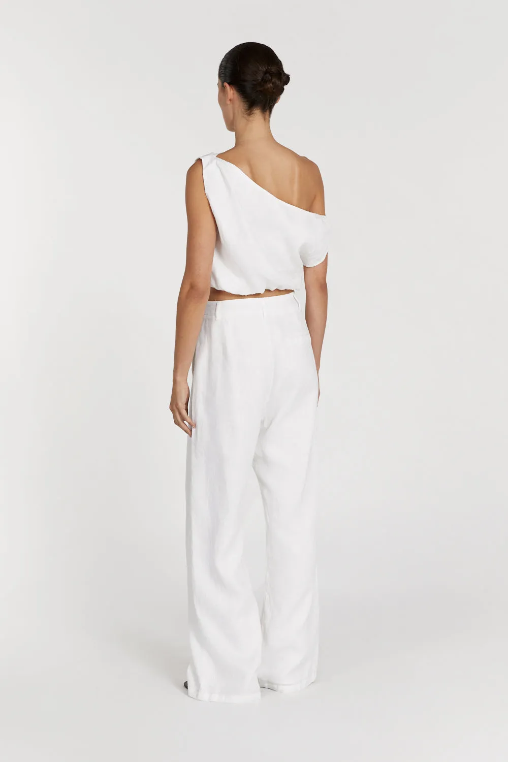 CASS WHITE LINEN CROP TOP sold by Dissh product image thumbnail 4