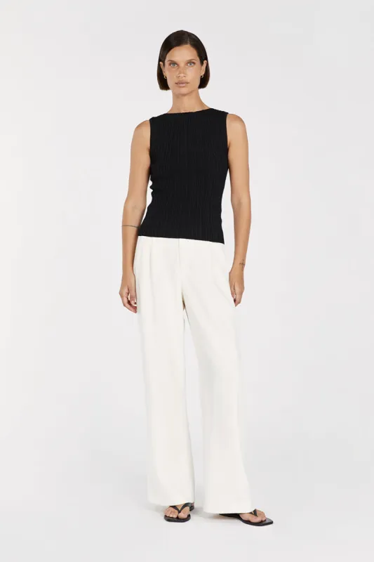 SIENNA BLACK KNIT TANK sold by Dissh