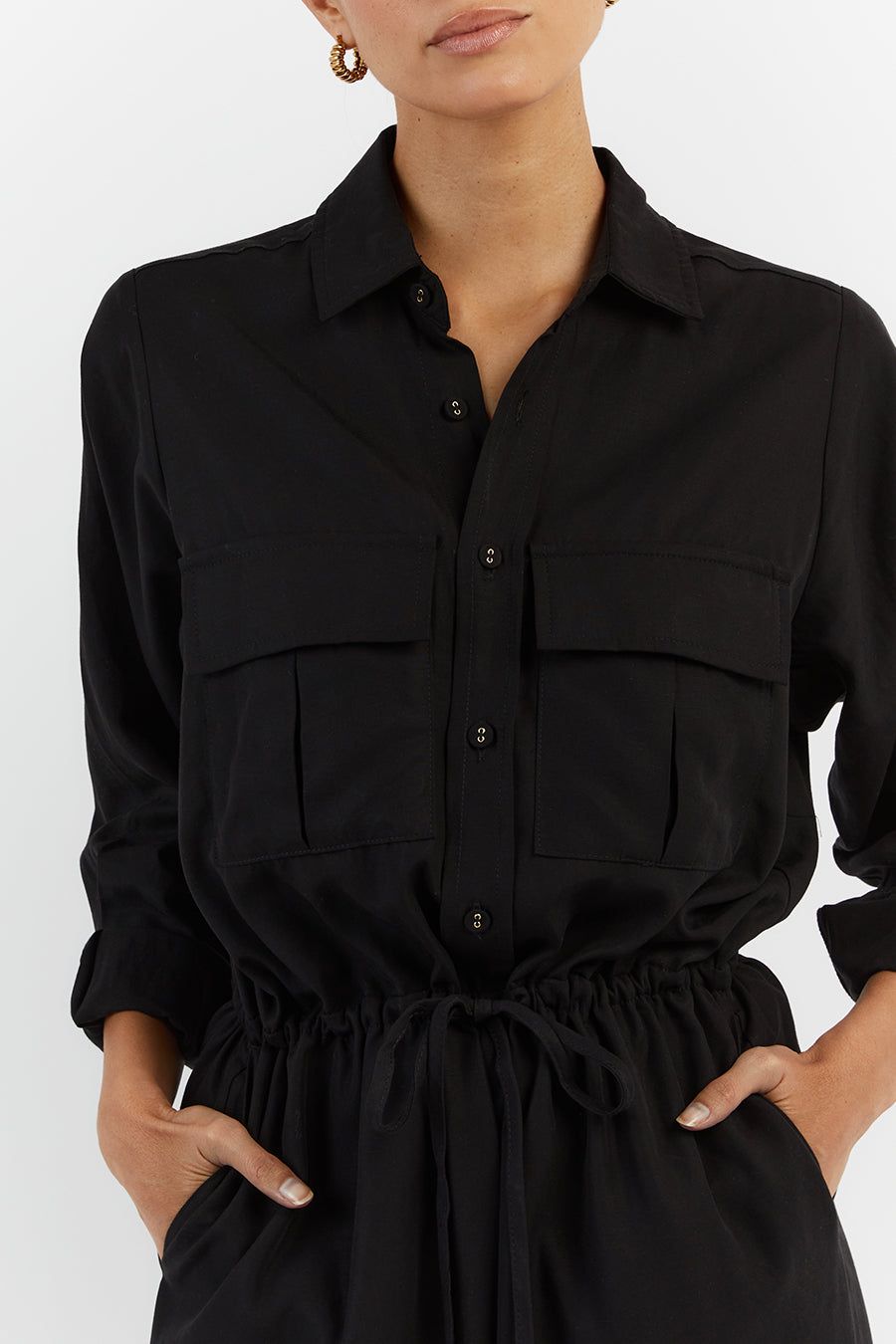 LARS BLACK TENCEL JUMPSUIT sold by Dissh product image thumbnail 5