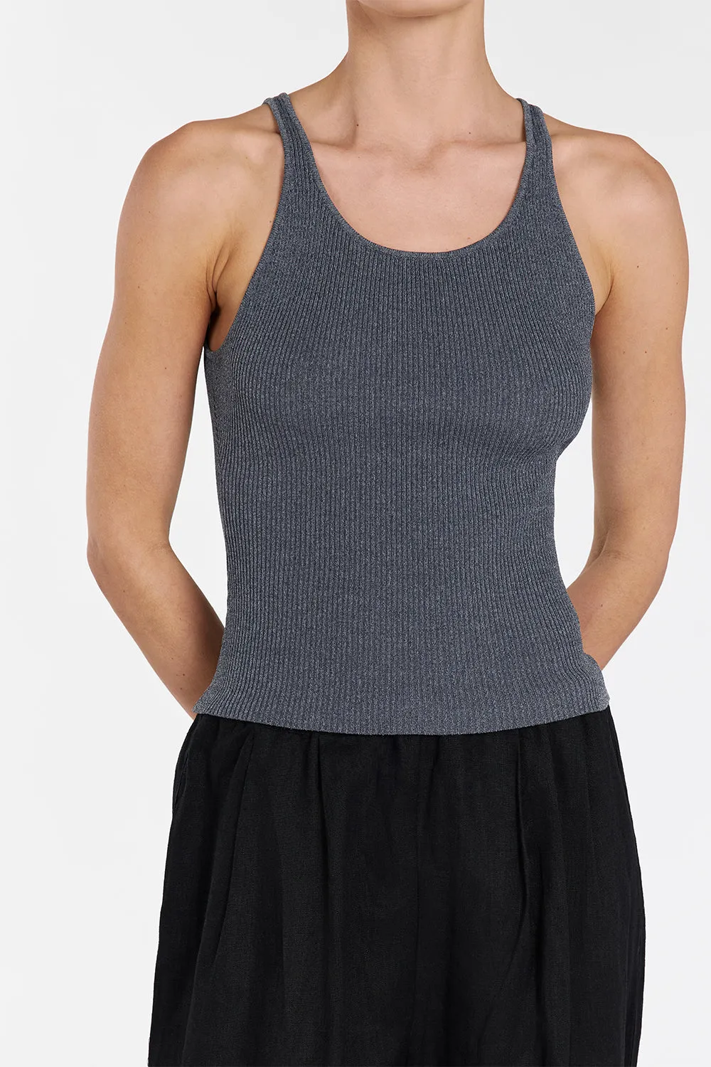 ZION DARK GREY MARLE SCOOP TANK sold by Dissh product image thumbnail 5