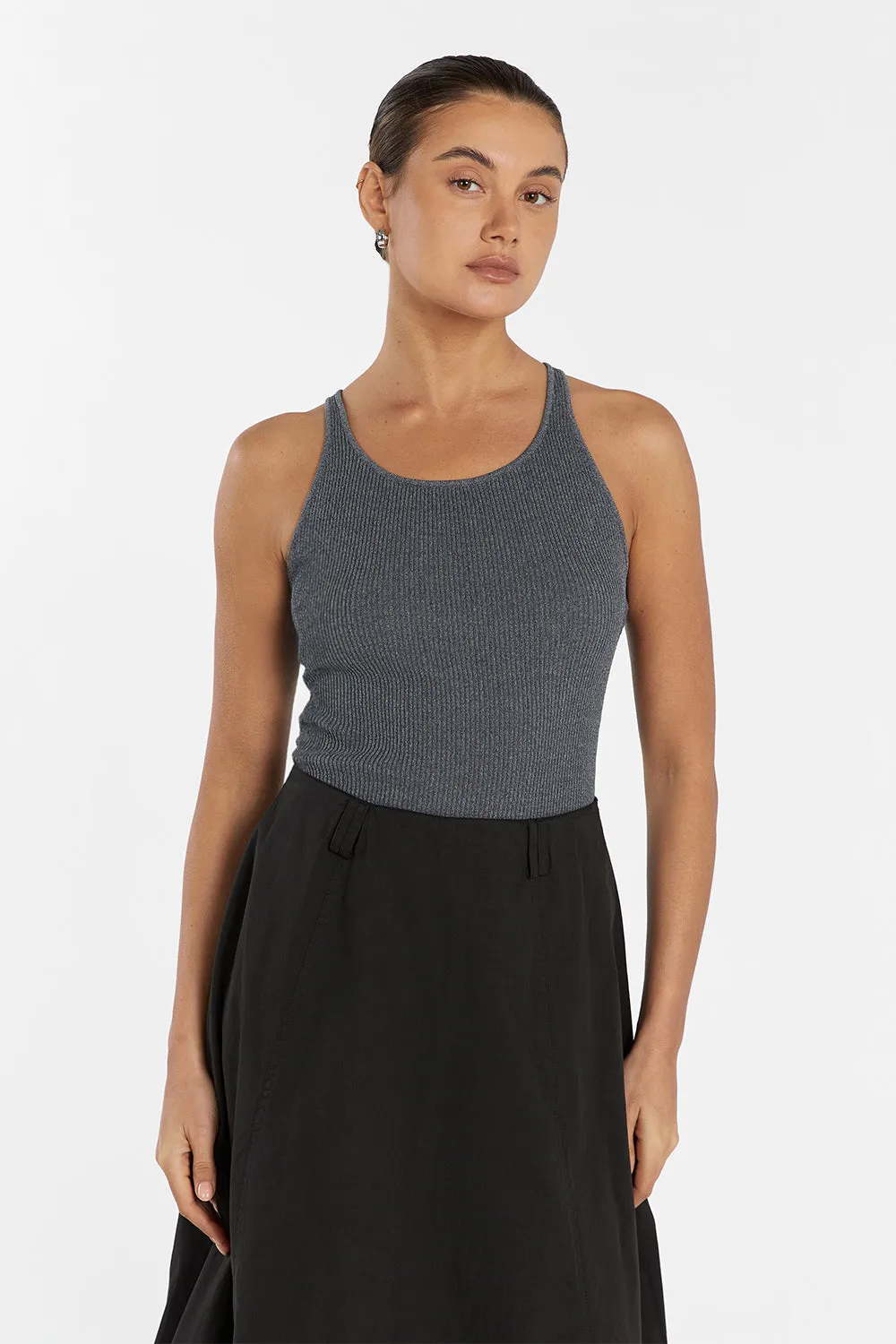 ZION DARK GREY MARLE SCOOP TANK sold by Dissh product image thumbnail 2