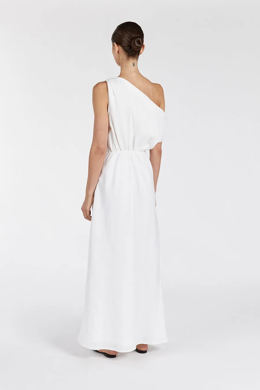 JOELLE WHITE LINEN MIDI DRESS sold by Dissh product image thumbnail 5