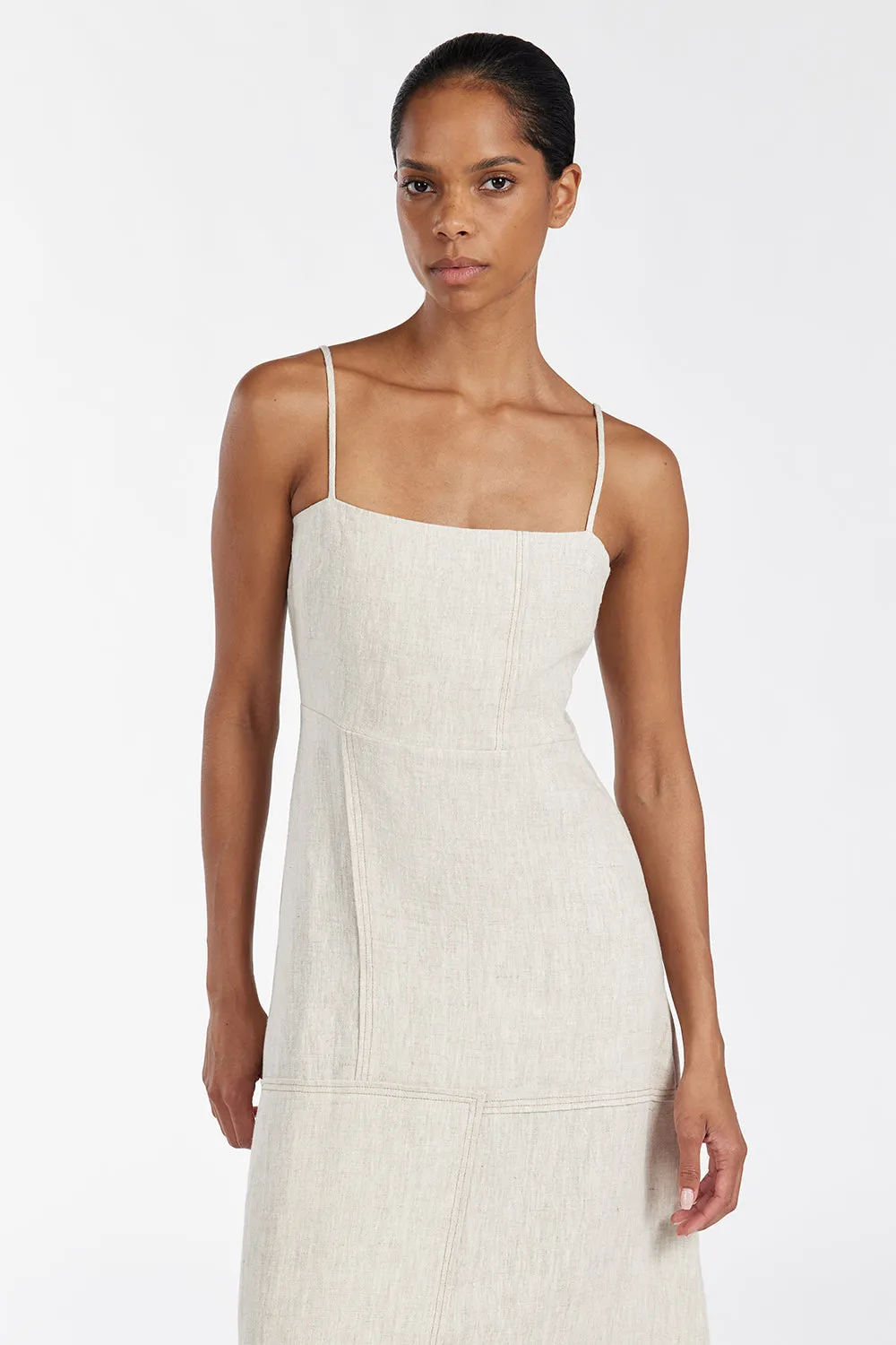 CATIE NATURAL PATCHWORK MIDI DRESS sold by Dissh product image thumbnail 2