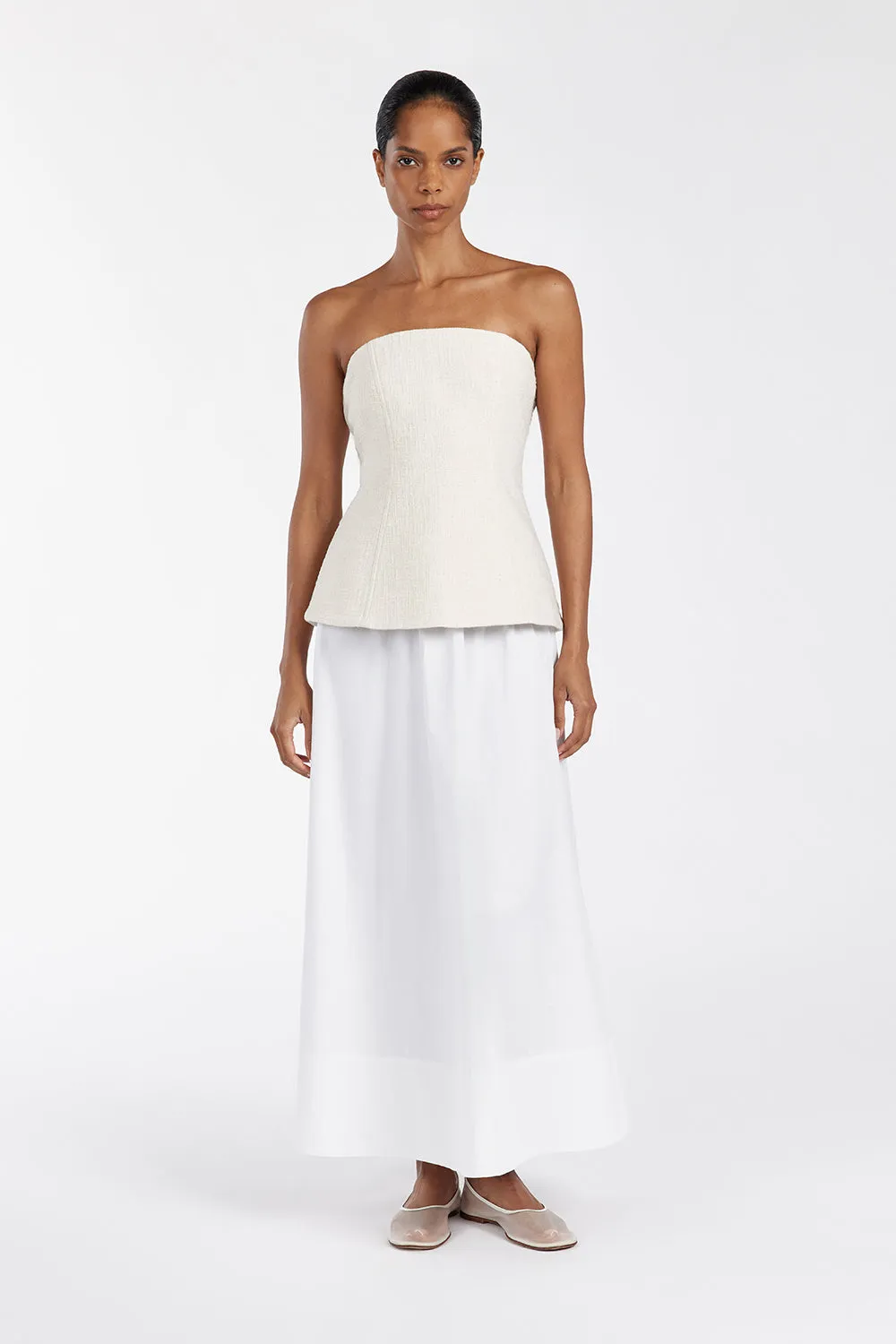 KIRSTY WHITE POPLIN CIRCLE SKIRT sold by Dissh