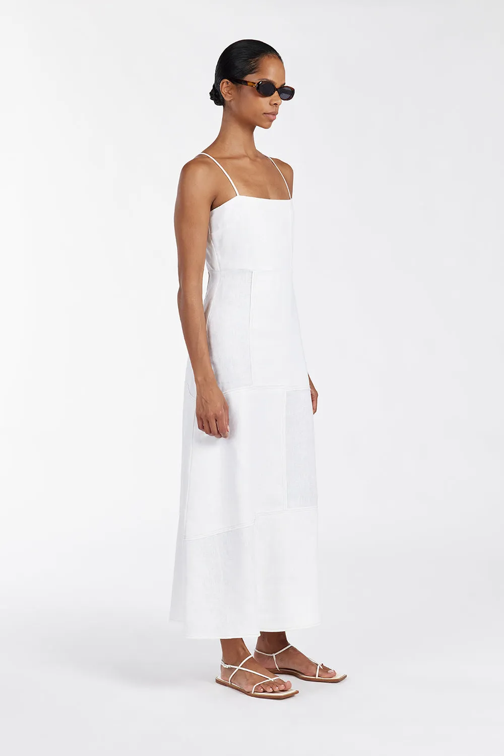 CATIE WHITE PATCHWORK MIDI DRESS sold by Dissh product image thumbnail 4