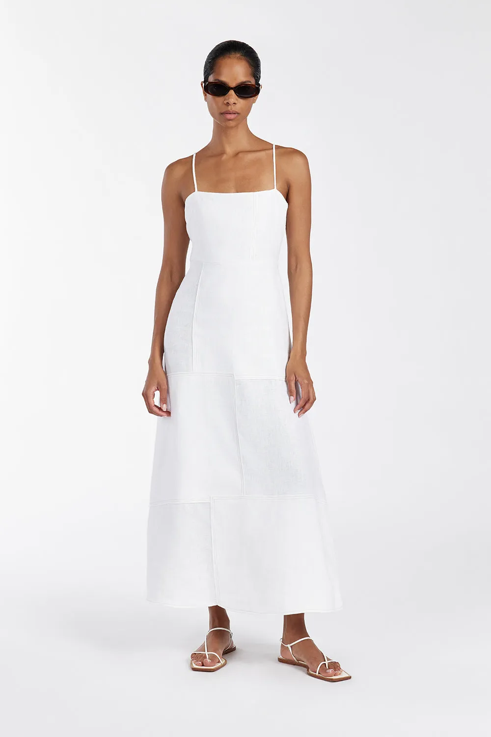 CATIE WHITE PATCHWORK MIDI DRESS sold by Dissh product image thumbnail 2