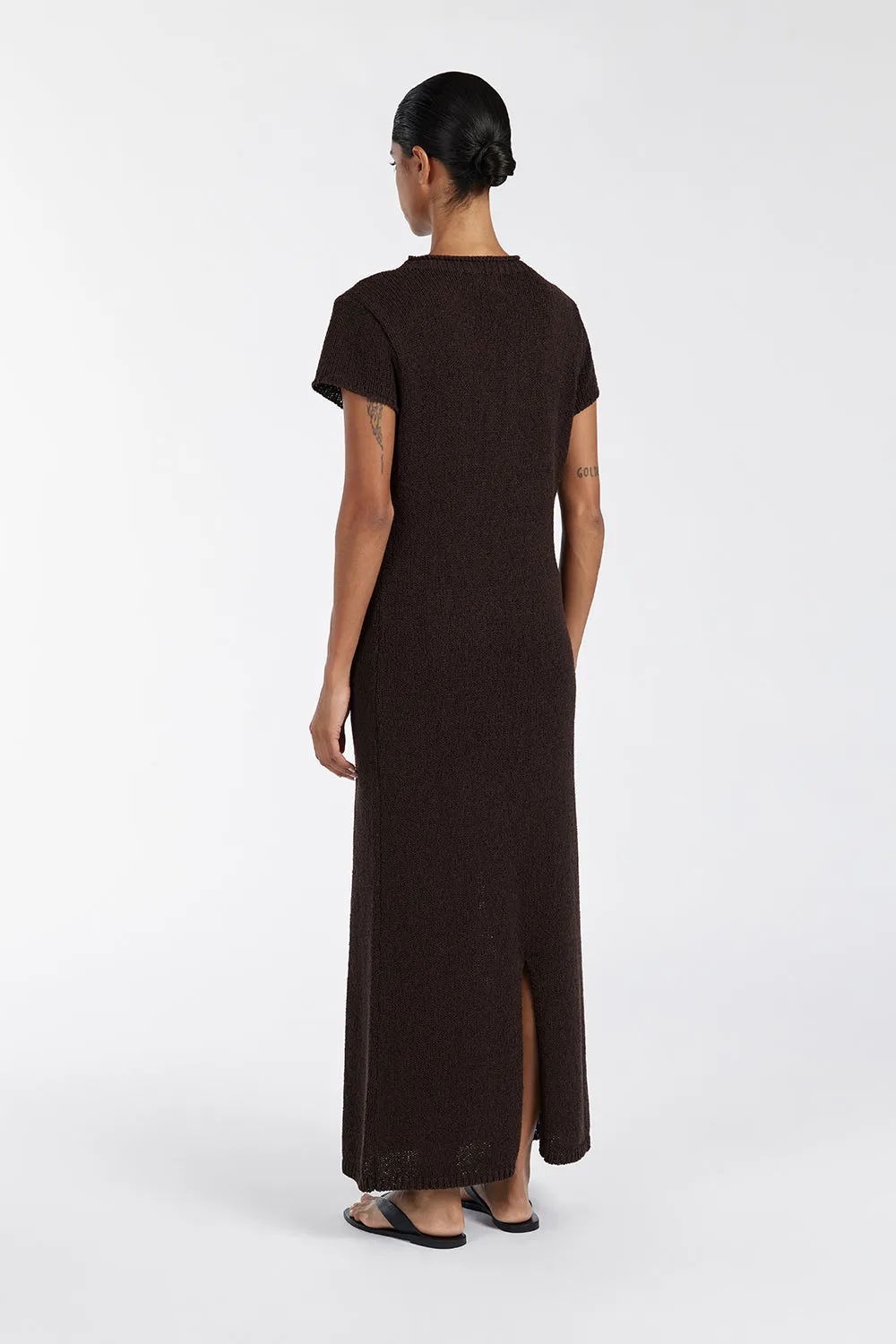 LEO BITTER CHOC KNIT MIDI DRESS sold by Dissh product image thumbnail 4