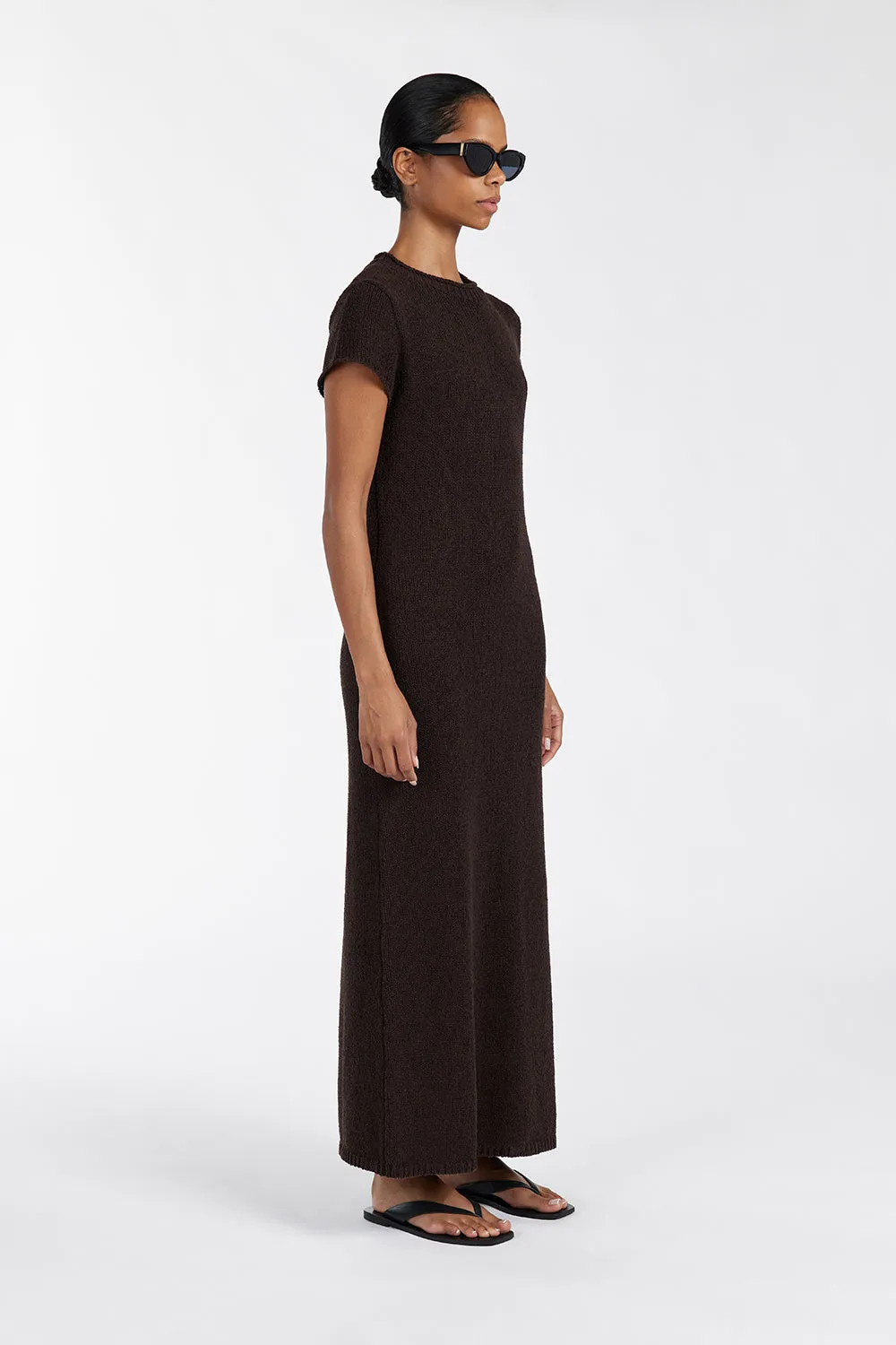 LEO BITTER CHOC KNIT MIDI DRESS sold by Dissh product image thumbnail 3