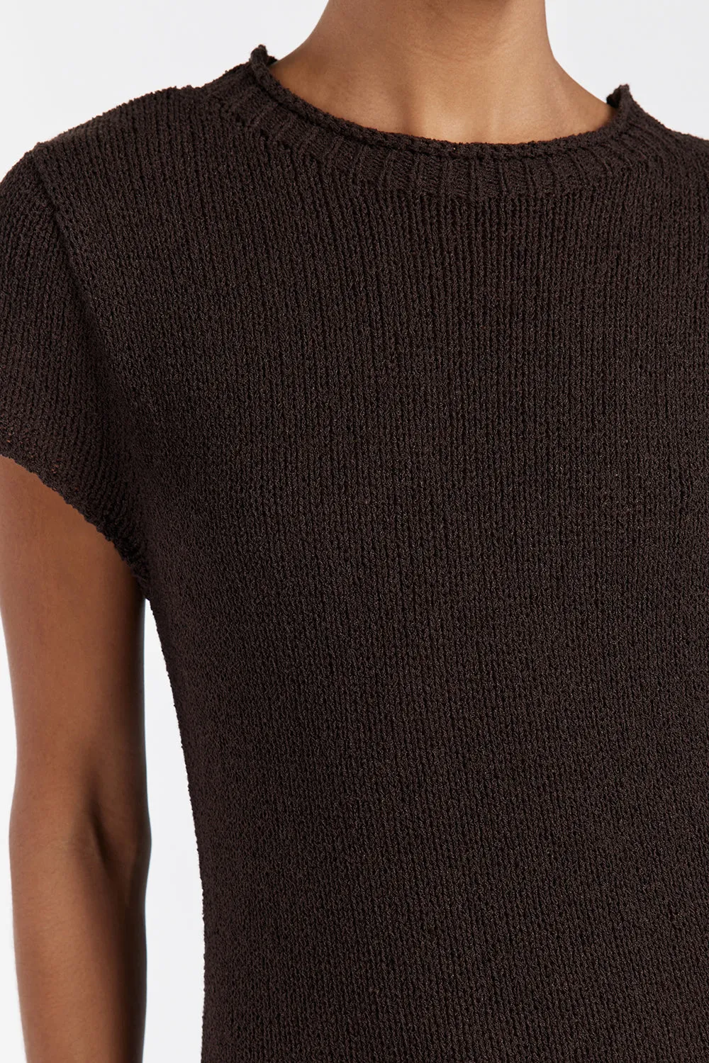 LEO BITTER CHOC KNIT MIDI DRESS sold by Dissh product image thumbnail 5