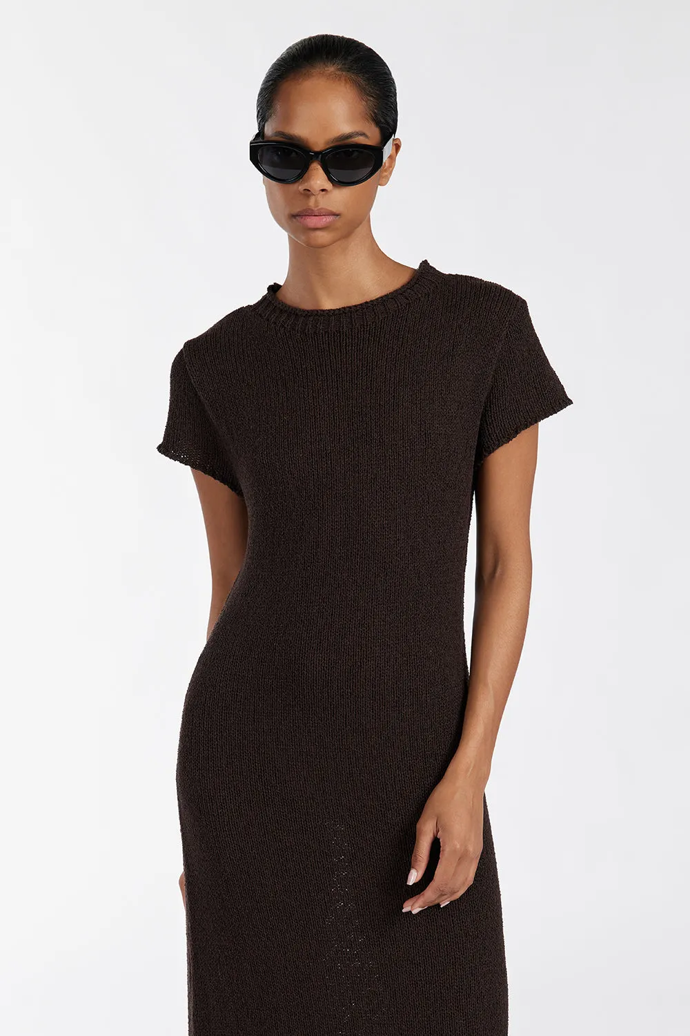 LEO BITTER CHOC KNIT MIDI DRESS sold by Dissh product image thumbnail 2