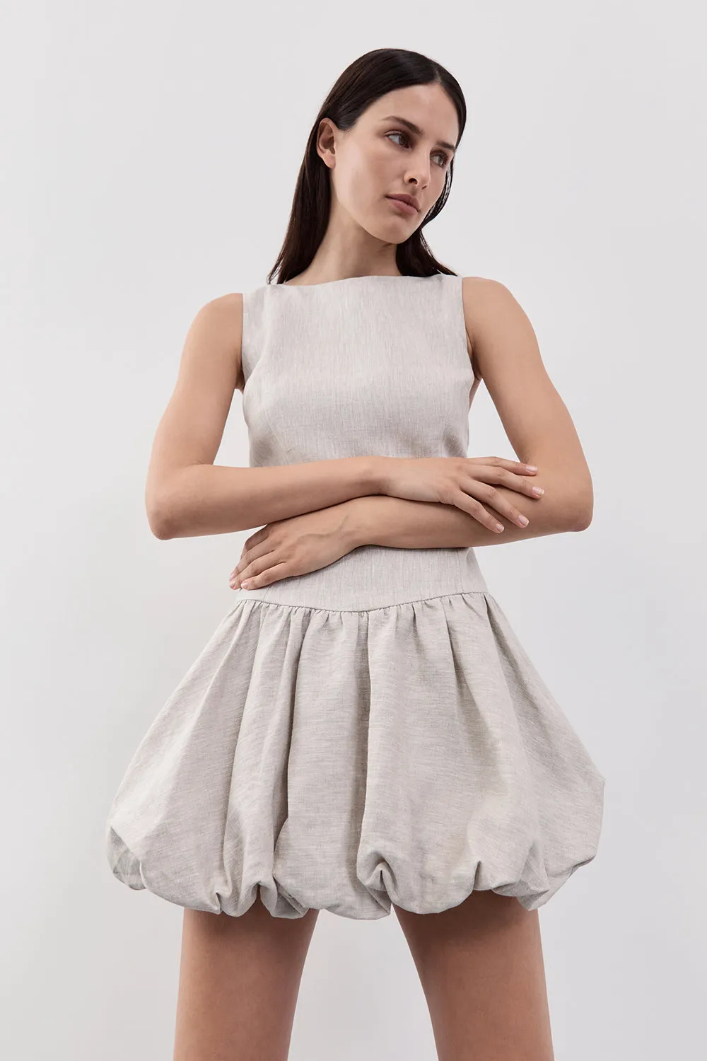 IRINA NATURAL BUBBLE MINI DRESS sold by Dissh