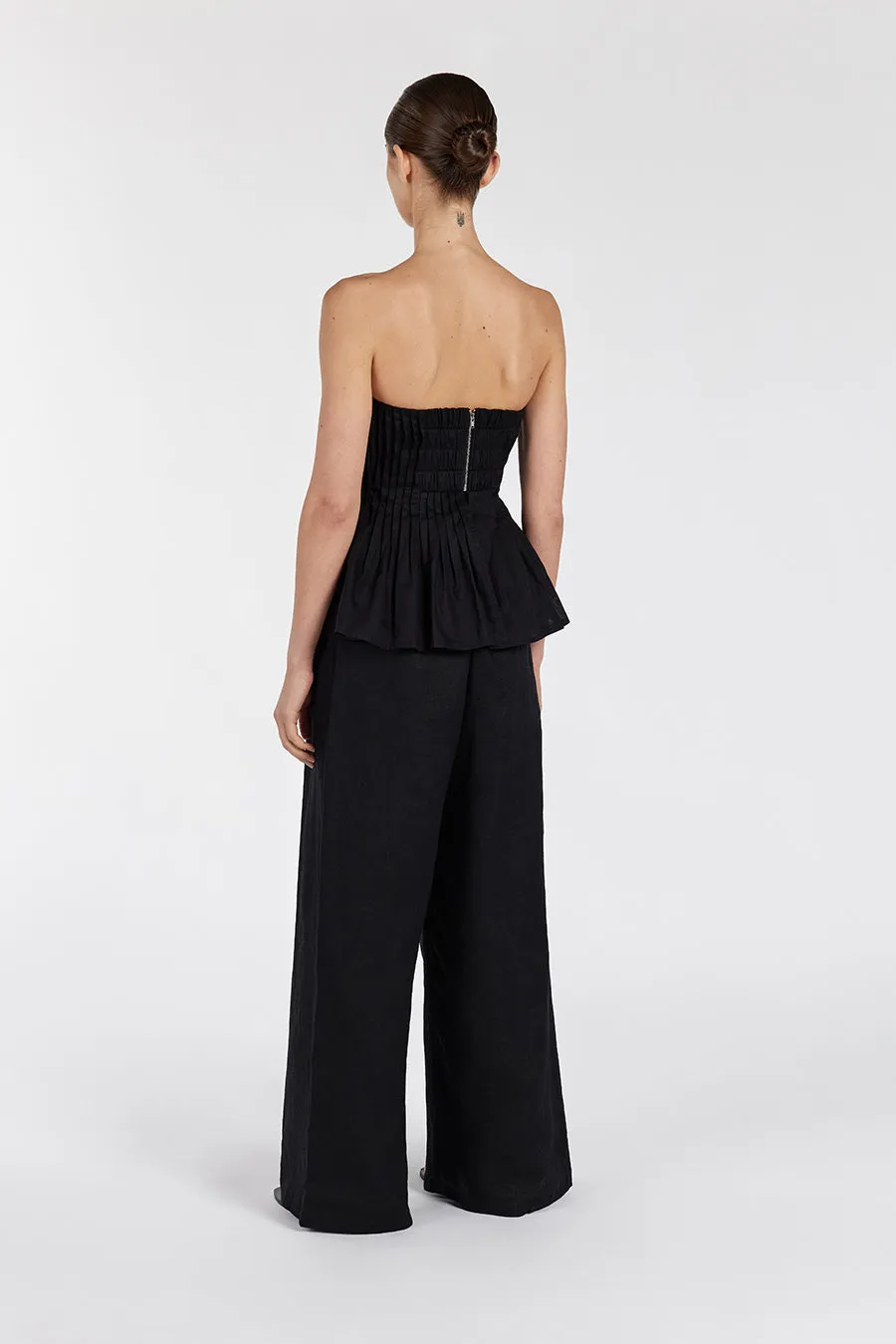 PAIGE BLACK LINEN STRAPLESS TOP sold by Dissh product image thumbnail 4