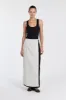 MEGAN CREAM/BLACK WRAP SKIRT sold by Dissh