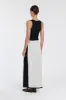MEGAN CREAM/BLACK WRAP SKIRT sold by Dissh