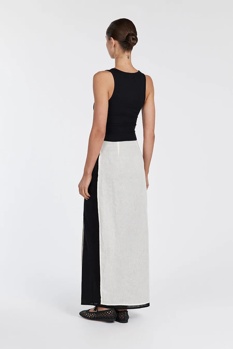MEGAN CREAM/BLACK WRAP SKIRT sold by Dissh product image thumbnail 5