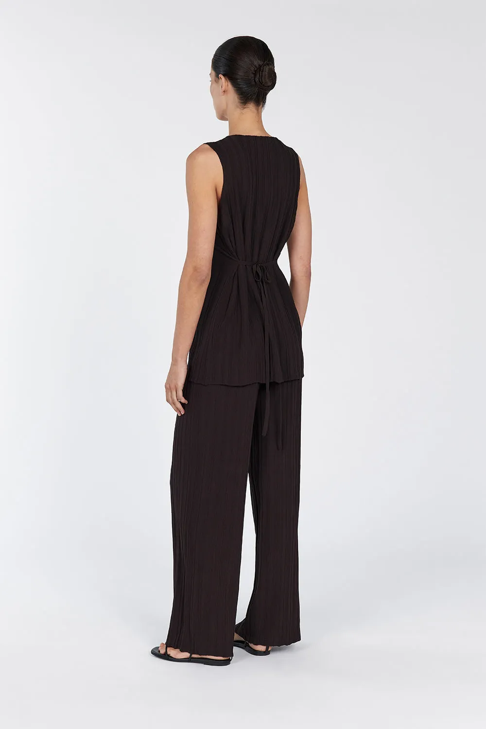 SYLVIA BITTER CHOC LONGLINE VEST sold by Dissh product image thumbnail 4