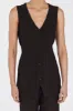 SYLVIA BITTER CHOC LONGLINE VEST sold by Dissh