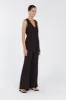 SYLVIA BITTER CHOC LONGLINE VEST sold by Dissh