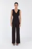 SYLVIA BITTER CHOC LONGLINE VEST sold by Dissh