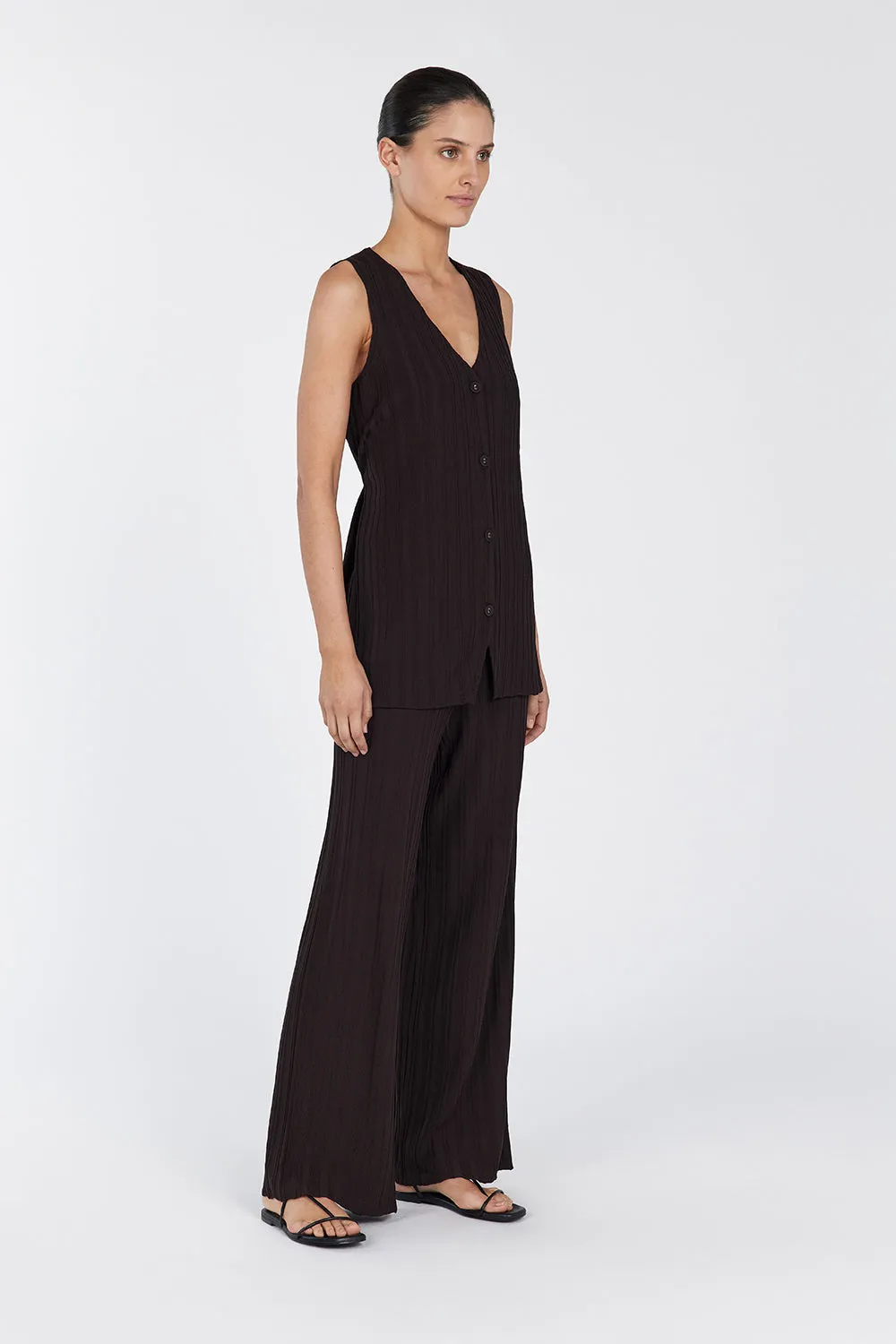 SYLVIA BITTER CHOC KNIT PANT sold by Dissh product image thumbnail 3