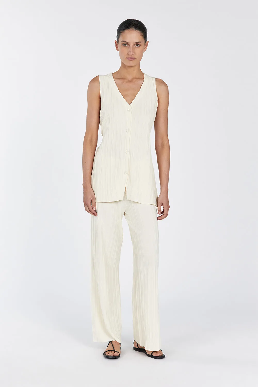 SYLVIA CREAM KNIT PANT sold by Dissh