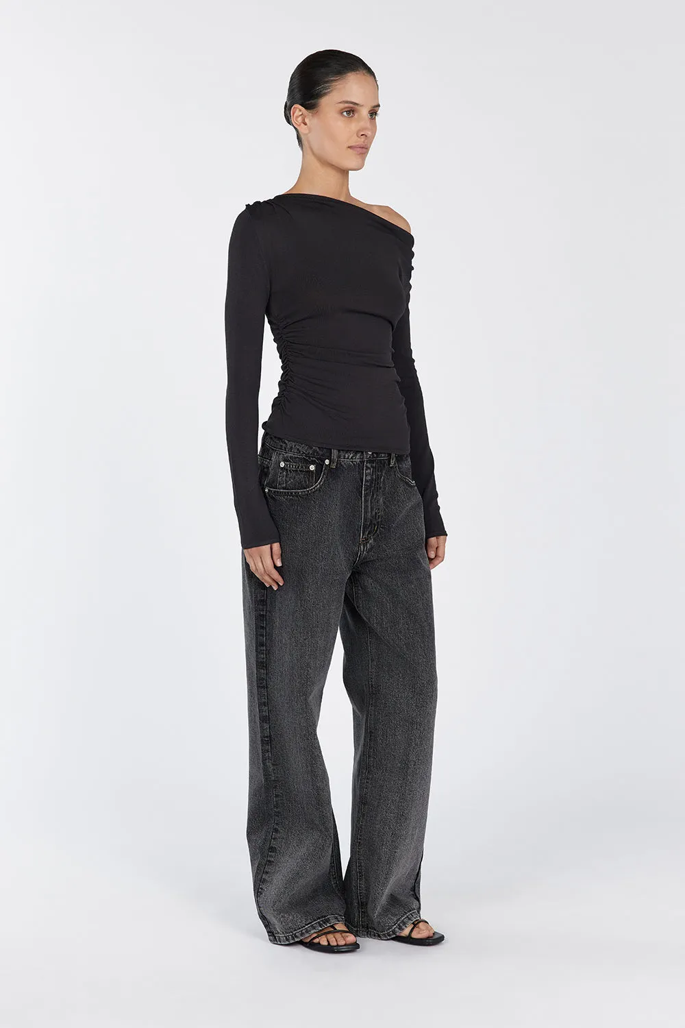 ENZO BITTER CHOC LONG SLEEVE TOP sold by Dissh product image thumbnail 3