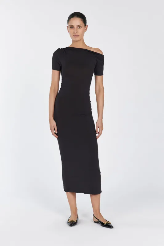 ENZO BITTER CHOC MIDI DRESS sold by Dissh