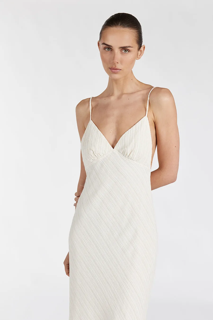 LOZ CREAM SLIP MIDI DRESS sold by Dissh product image thumbnail 2