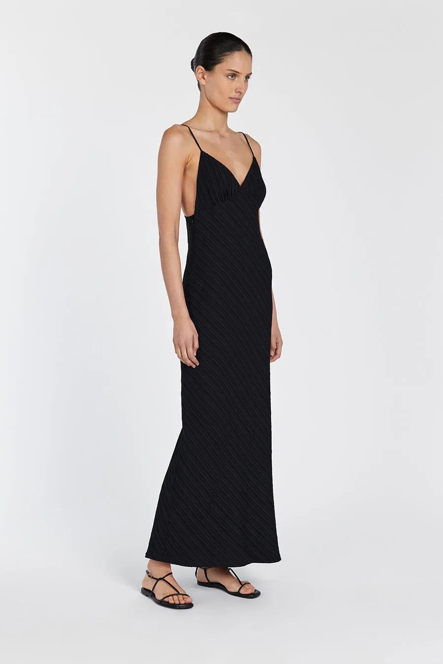 LOZ BLACK SLIP MIDI DRESS sold by Dissh product image thumbnail 3