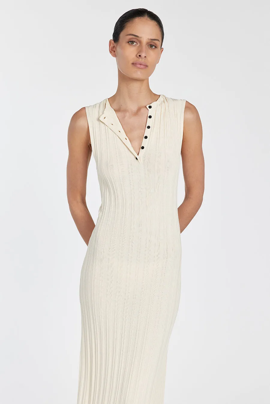 SYLVIA CREAM SLEEVELESS MAXI DRESS sold by Dissh product image thumbnail 2