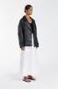 MARGOT BLACK OVERSIZED LEATHER JACKET sold by Dissh