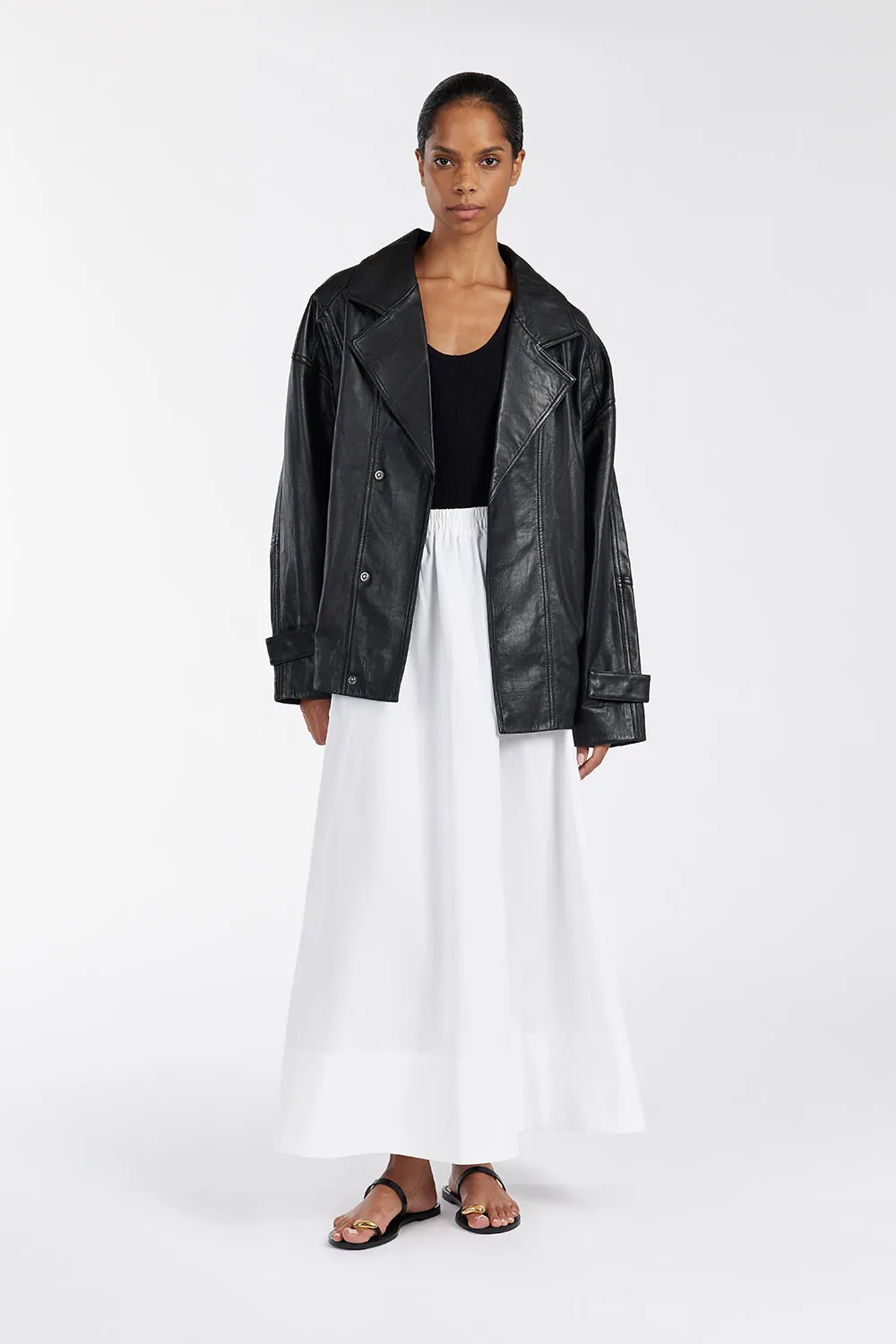 MARGOT BLACK OVERSIZED LEATHER JACKET sold by Dissh product image thumbnail 2