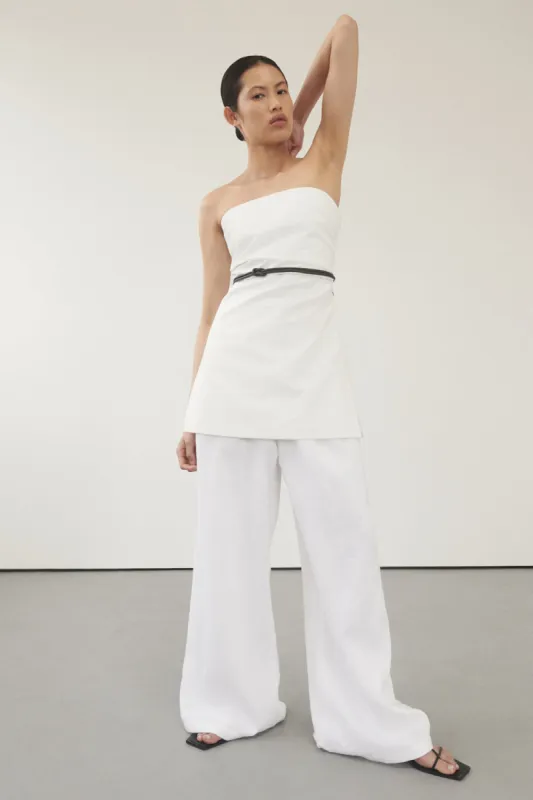 LEO WHITE STRAPLESS TUNIC sold by Dissh
