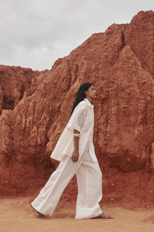 KAI WHITE RAMIE RESORT PANT sold by Dissh