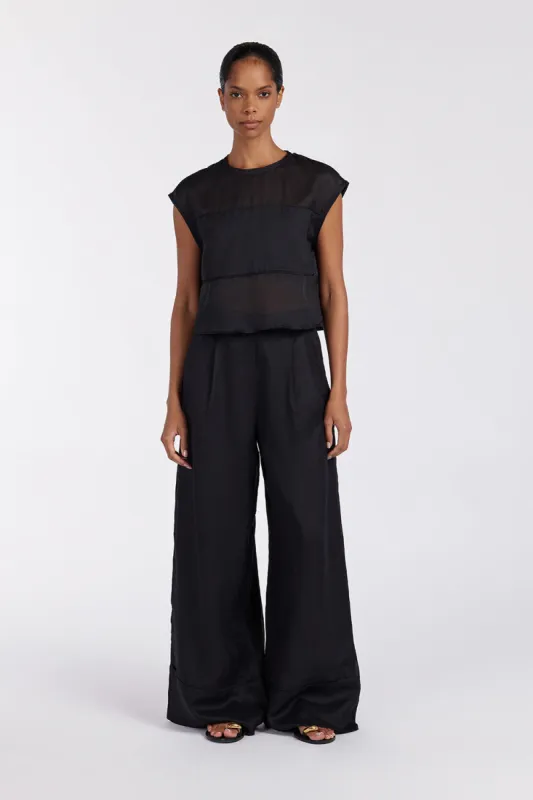KAI BLACK RAMIE RESORT PANT sold by Dissh