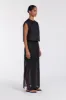 KAI BLACK RAMIE MIDI SKIRT sold by Dissh
