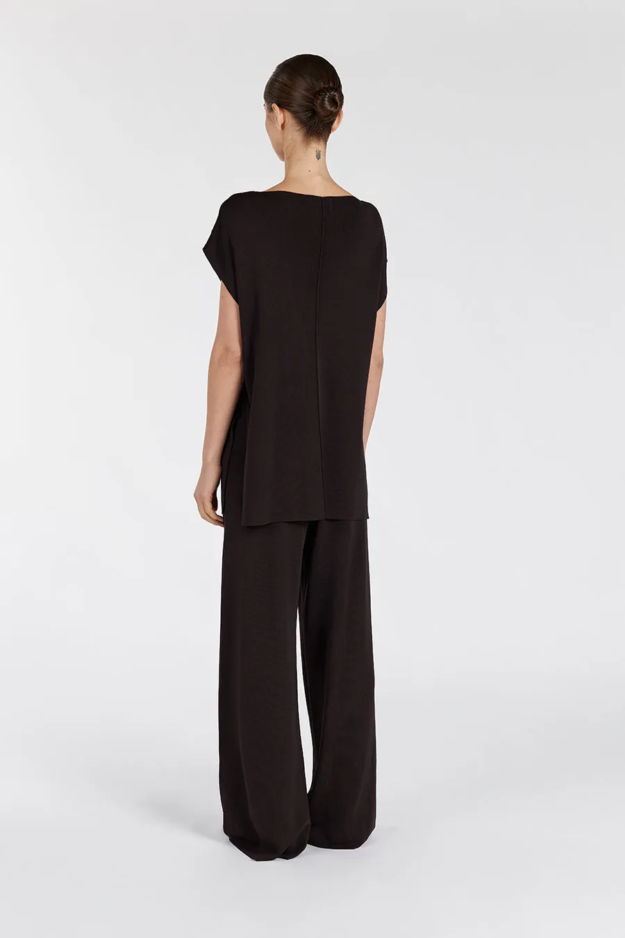 MABLE BITTER CHOC LONGLINE KNIT TOP sold by Dissh product image thumbnail 4