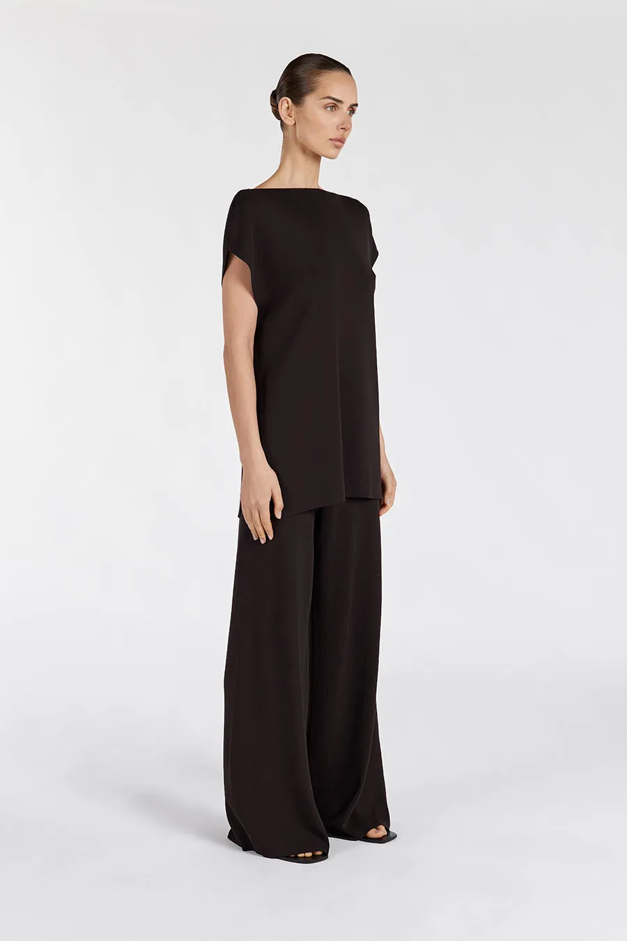 MABLE BITTER CHOC LONGLINE KNIT TOP sold by Dissh product image thumbnail 3