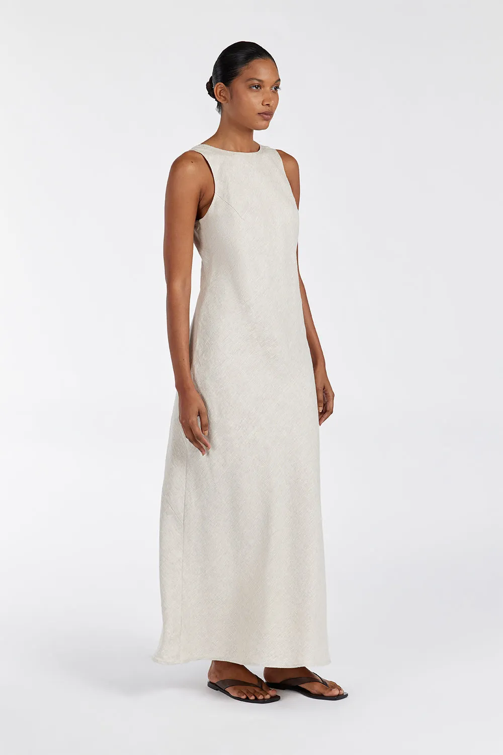 LYRA NATURAL LINEN MIDI DRESS - PRE ORDER sold by Dissh product image thumbnail 3