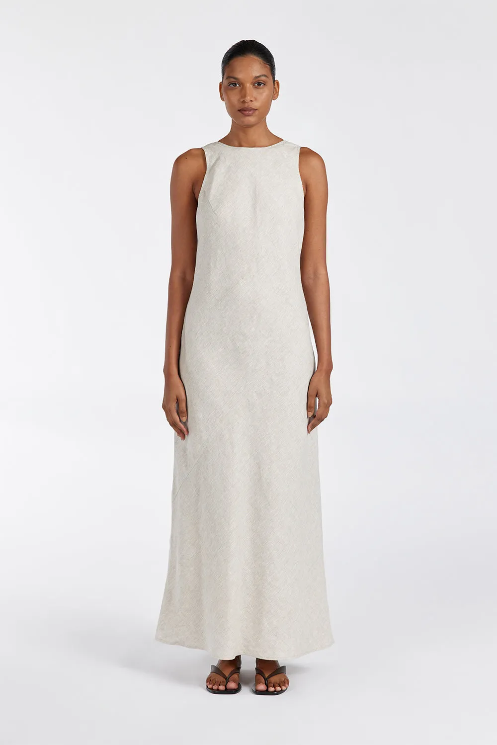 LYRA NATURAL LINEN MIDI DRESS - PRE ORDER sold by Dissh
