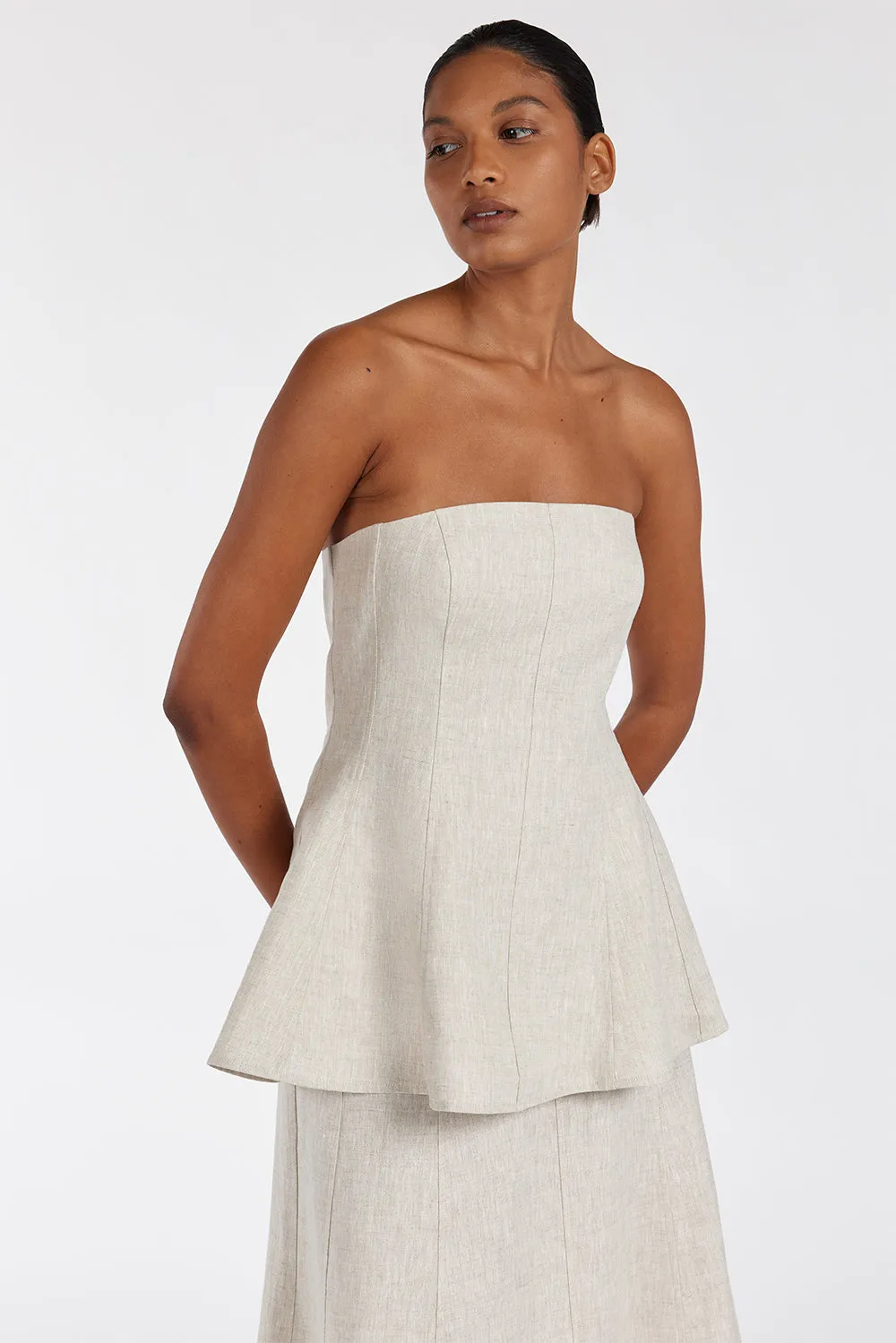 MONIQUE NATURAL LINEN TUNIC TOP sold by Dissh product image thumbnail 2